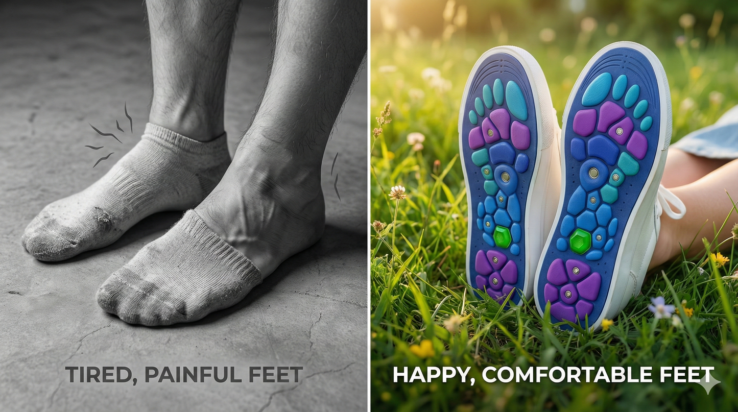 Comfort insoles providing arch support for plantar fasciitis