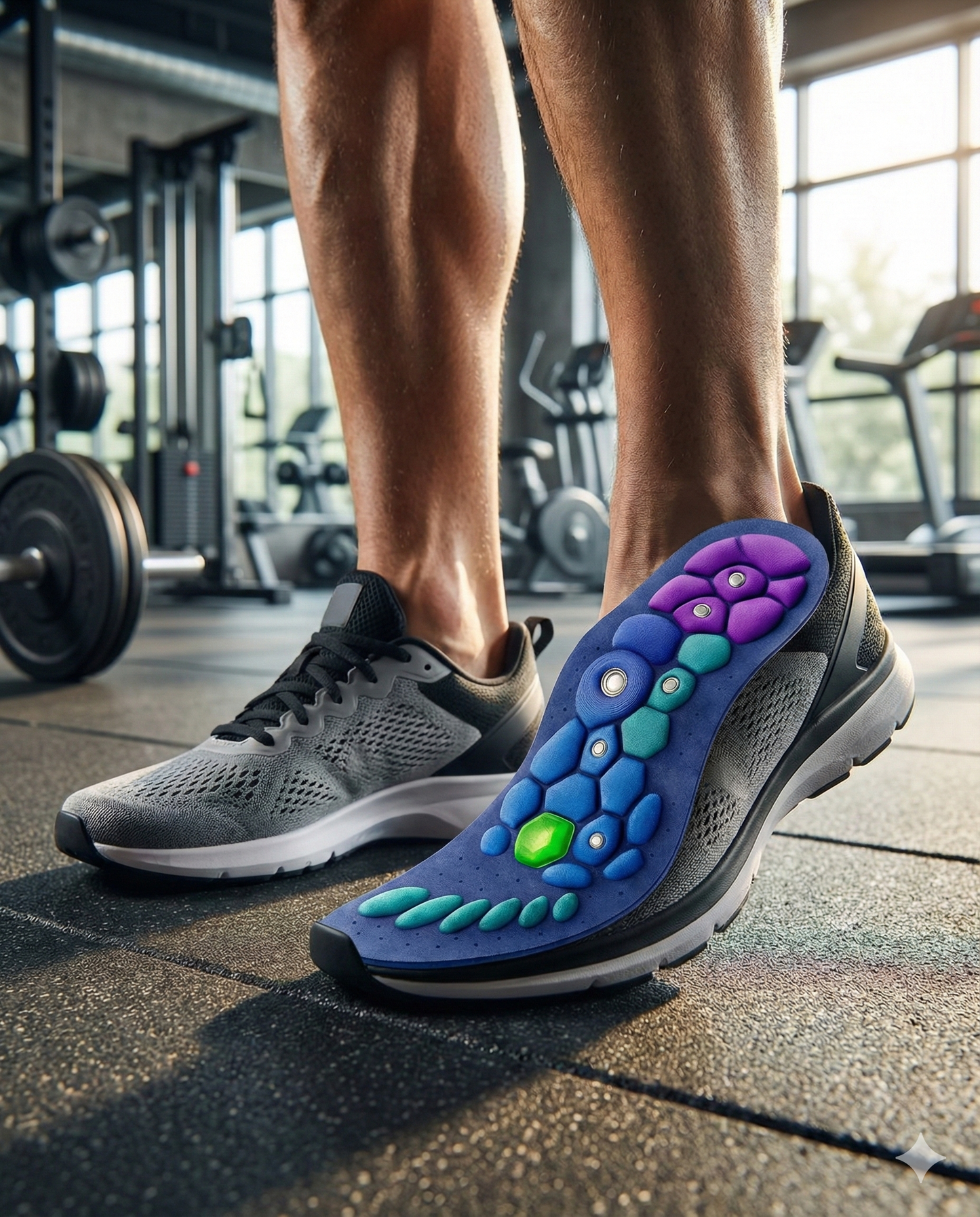 Reflexology foot insoles showing acupressure zones