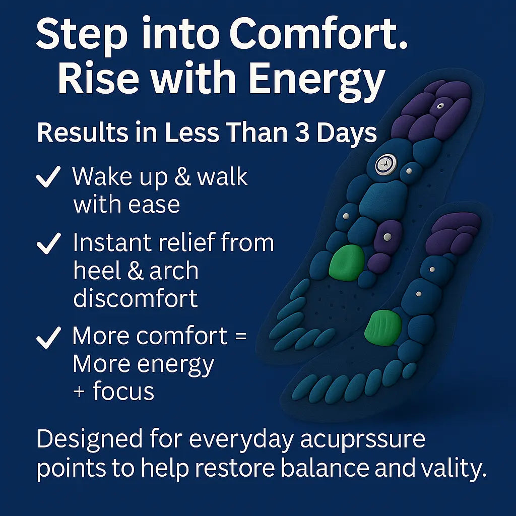 Comfort foot insoles with reflexology points for heel support and all-day foot comfort - Premium orthopedic shoe inserts